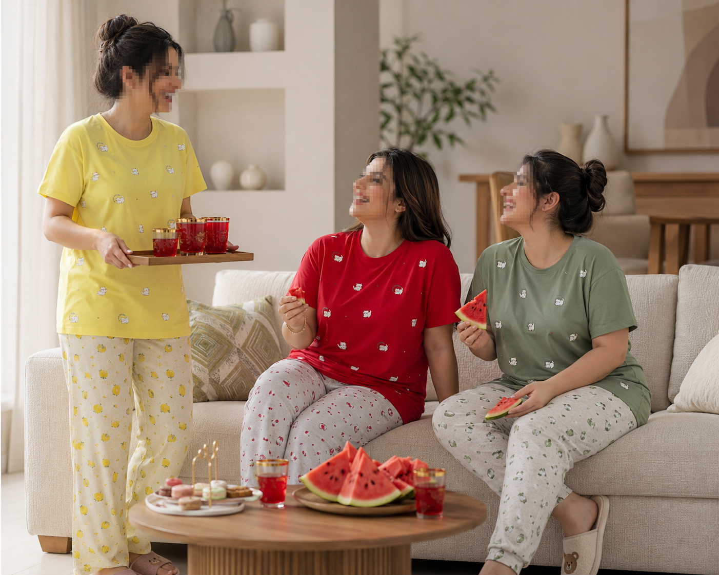 تیشرت نخ پنبه سوپر قواره بزرگ زنانه طرح بچه گربه ملوس