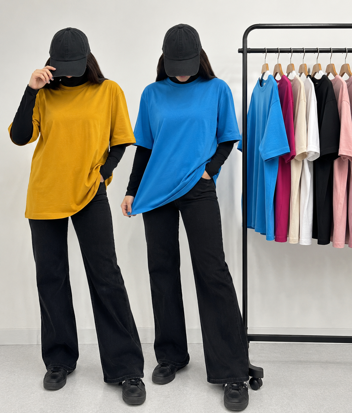 تیشرت نخ پنبه بیسیک زنانه ساده بدون طرح قواره بزرگ