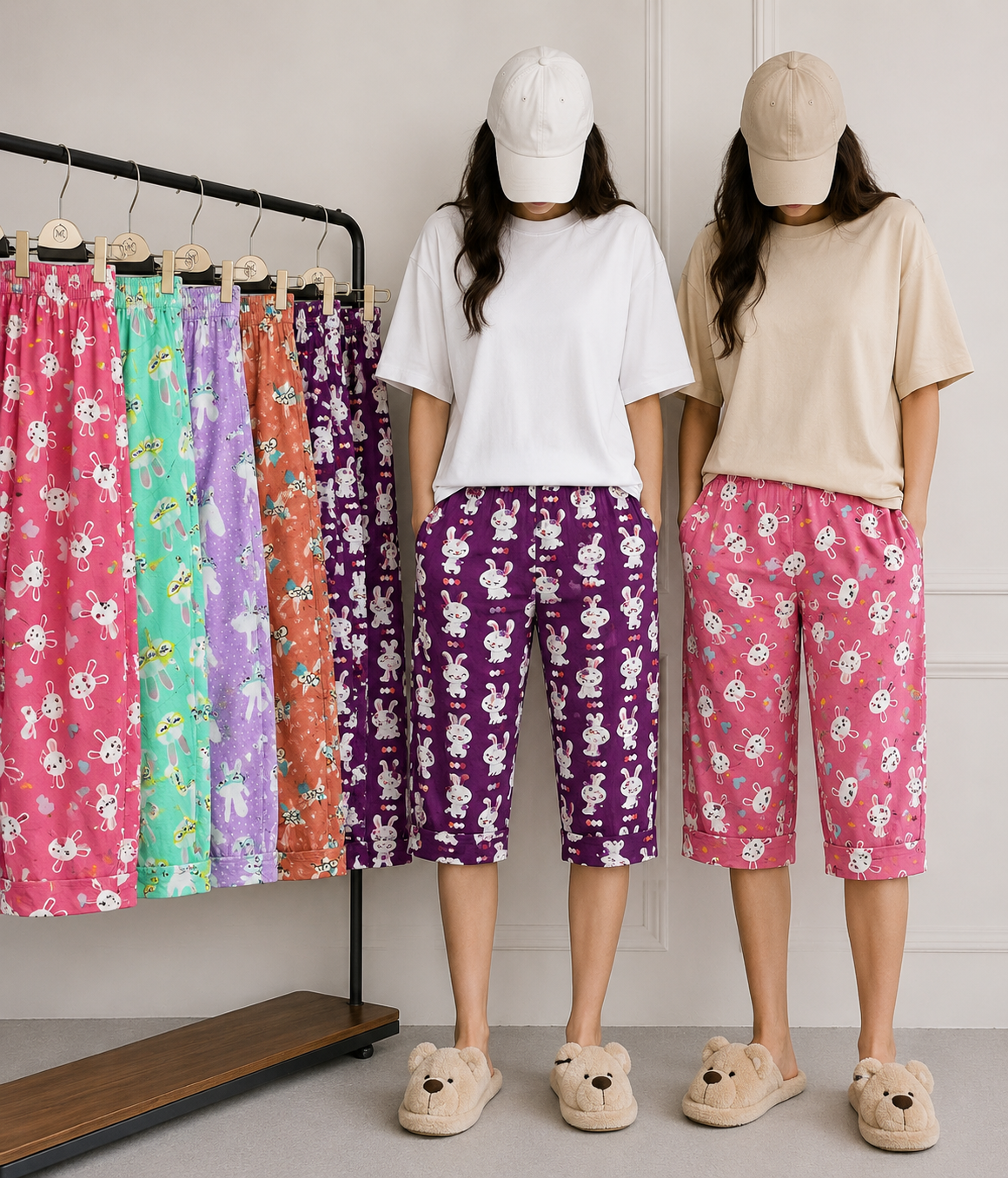 شلوارک زنانه و دخترانه ی وارداتی فانتزی قواره آزاد جیب دار۲