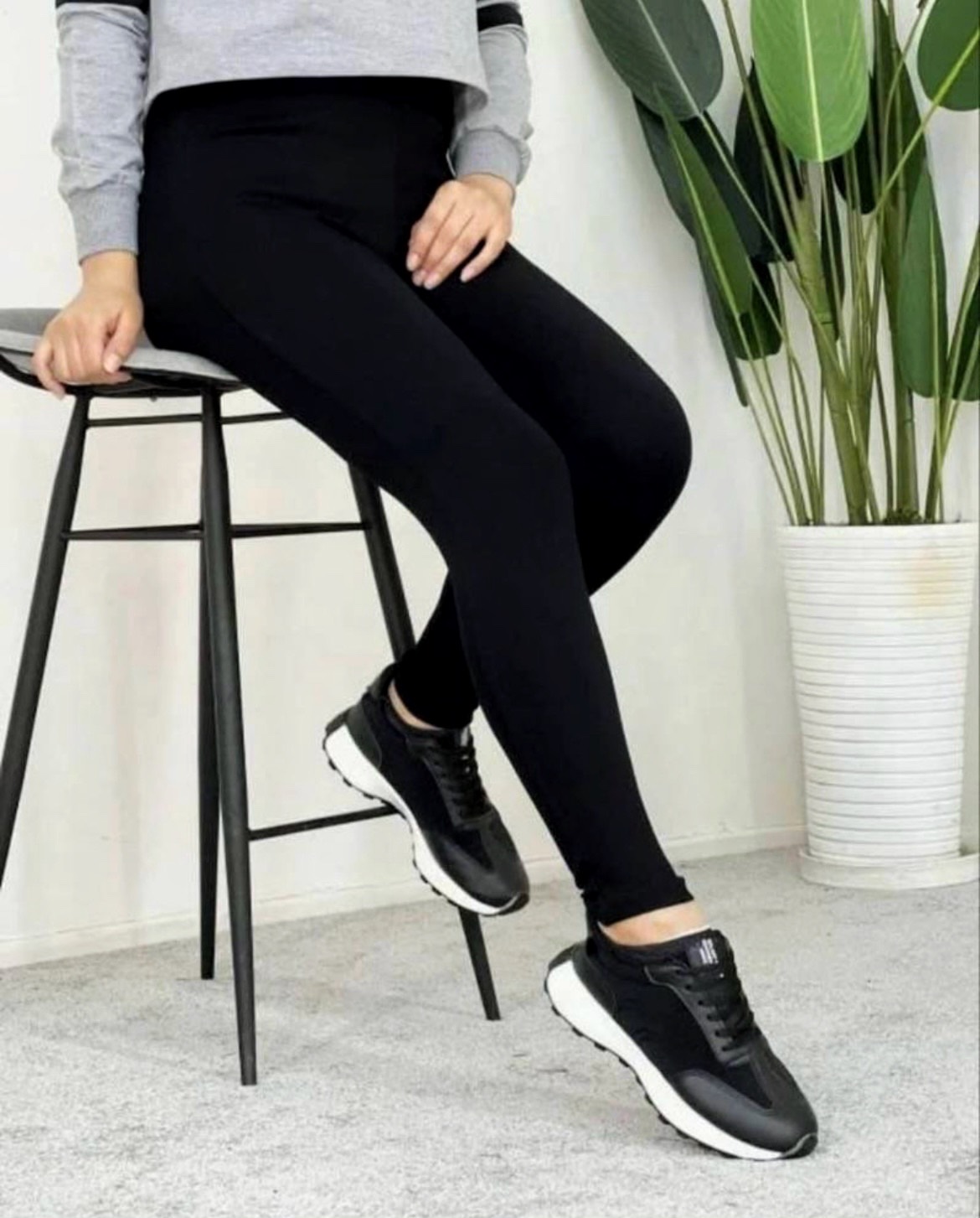 لگ زنانه مشکی نانوپنبه نخی فول کش